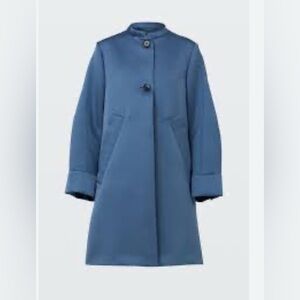 Dorothee Schumacher Mysterious Shine Coat Blue Satin Sz 3 (US M) Luxury Designer